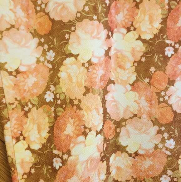 Lularoe Brown And Pink Floral Medium Cassie Skirt - Picture 5 of 10